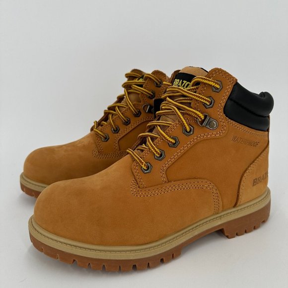 Brazos Other - Brazos Men's Steel Toe Boots 6" Lace-up Work Shoes sz 8 Wheat Nubuck Waterproof*